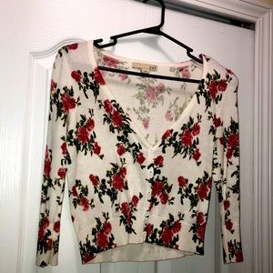 xxi Small Flower Green and Pink Top